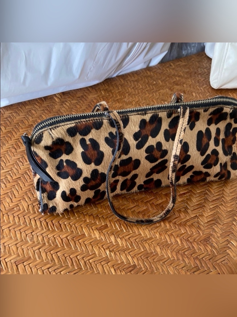Club Monaco Pony Calf Hair / Leather,  Leopard Cheetah Print Shoulder Bag Purse